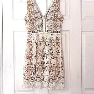 Francesca’s white lace overlay dress